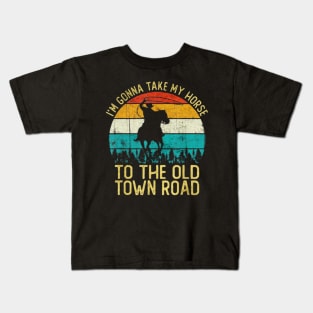 Take my horse town road Kids T-Shirt